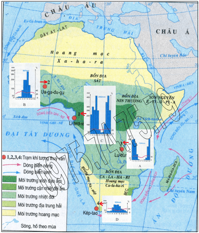 Bài tập 2, trang 88, SGK Địa 7
