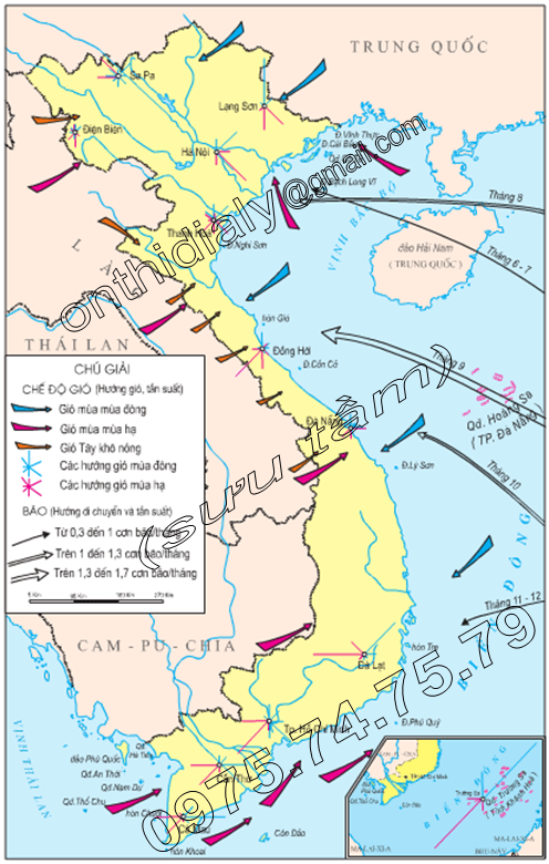 Hinh 2.3. Gió và bão ở Việt Nam