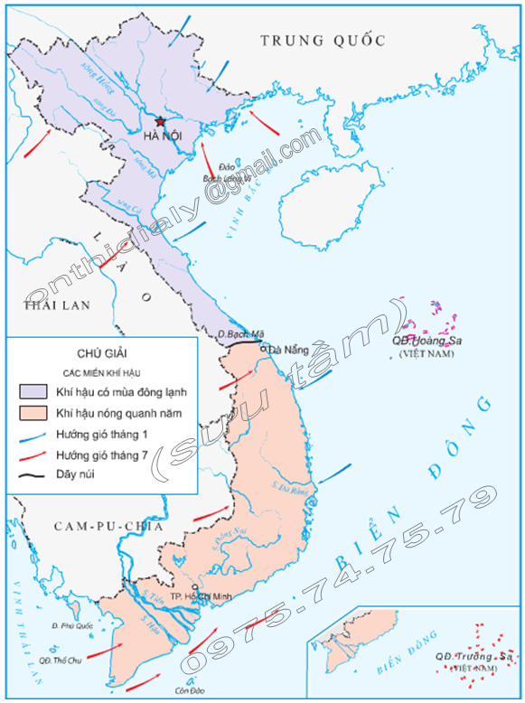 Hinh 1. Lược đồ khí hậu Việt Nam
