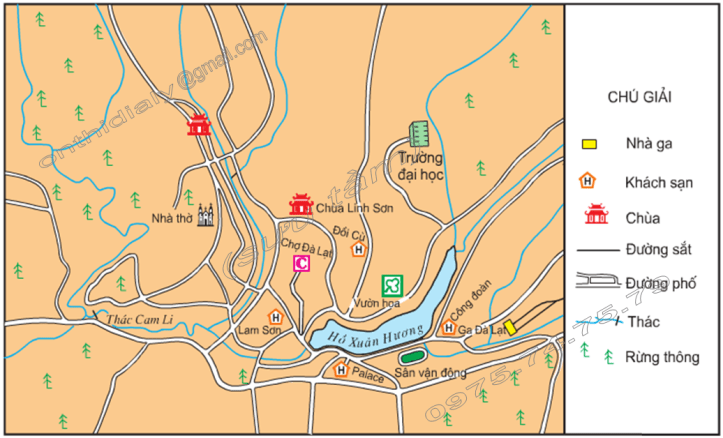 Hinh 3. Lược đồ khu trung tâm thành phố Đà Lạt