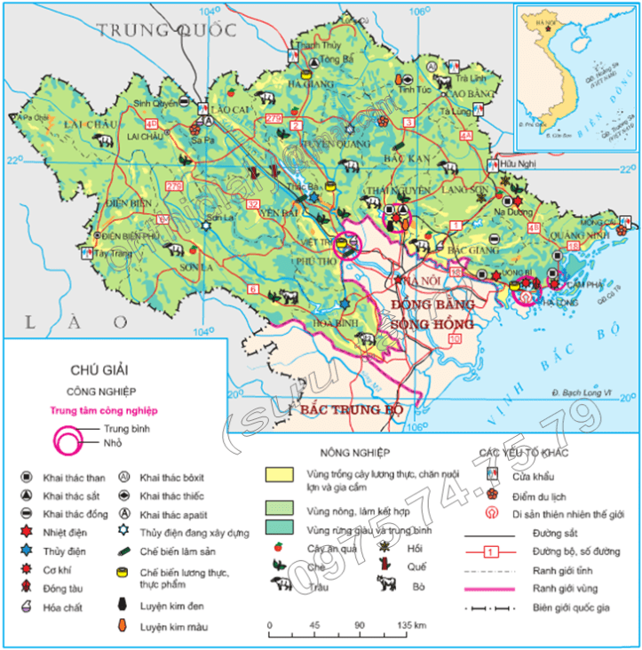 Hinh 32. Khai thác một số thế mạnh chủ yếu của Trung du miền núi Bắc Bộ