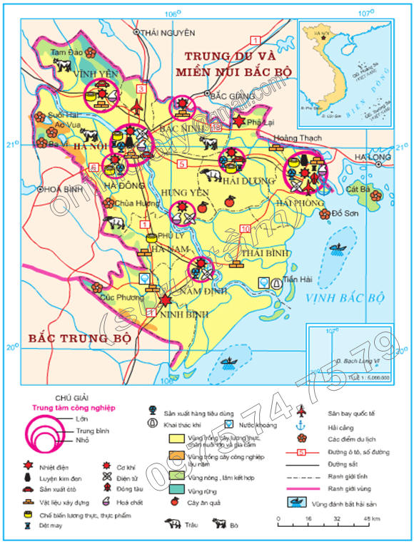 Hinh 33.3. Kinh tế Đồng bằng sông Hồng