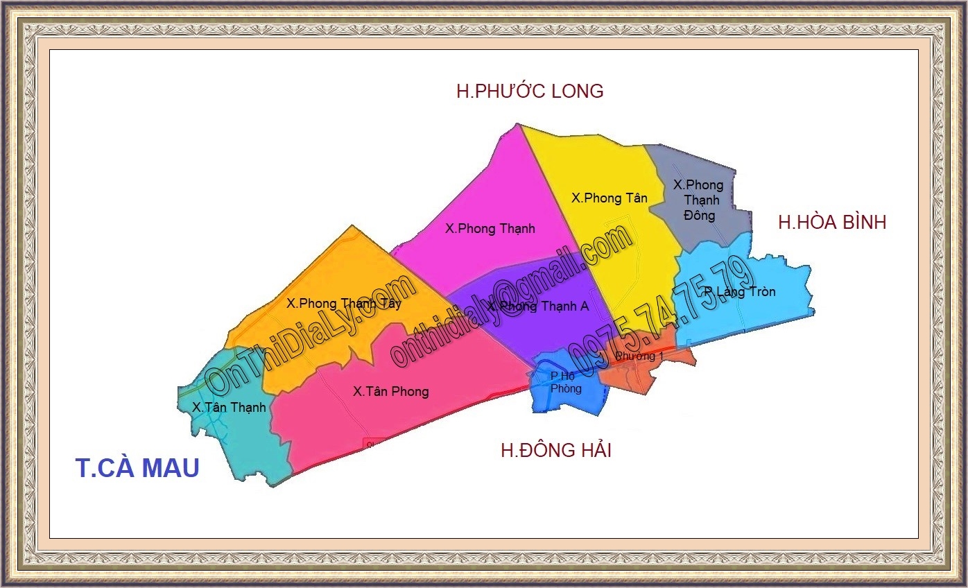 Bản đồ thị xã Giá Rai, tỉnh Bạc Liêu