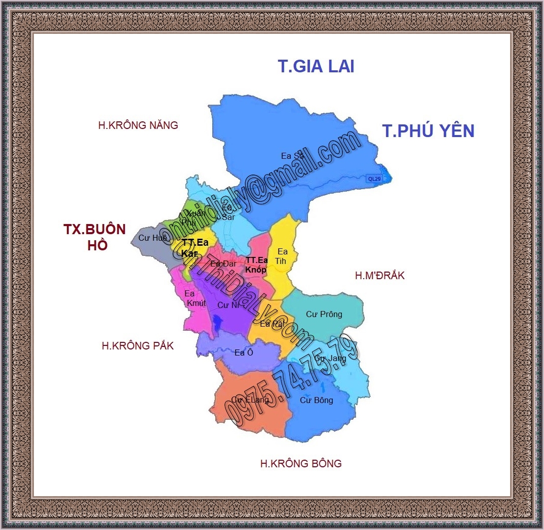 Bản đồ huyện Ea Kar, tỉnh Đắk Lắk