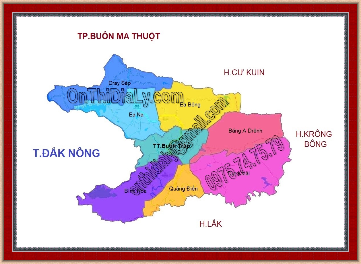 Bản đồ huyện Krông Ana, tỉnh Đắk Lắk