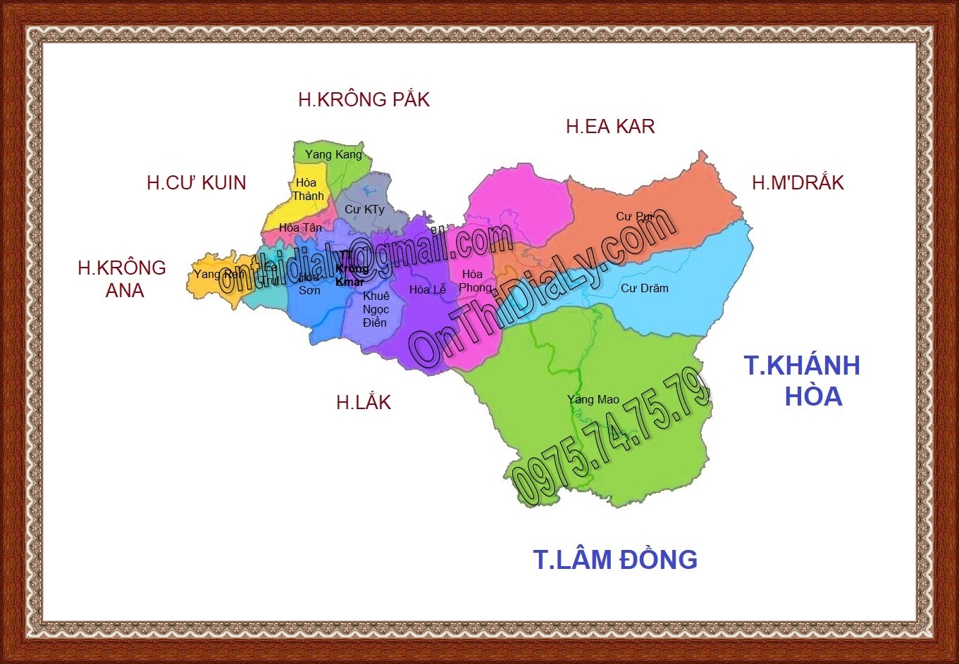 Bản đồ huyện Krông Bông, tỉnh Đắk Lắk