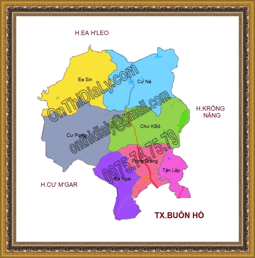 Bản đồ huyện Krông Búk, tỉnh Đắk Lắk