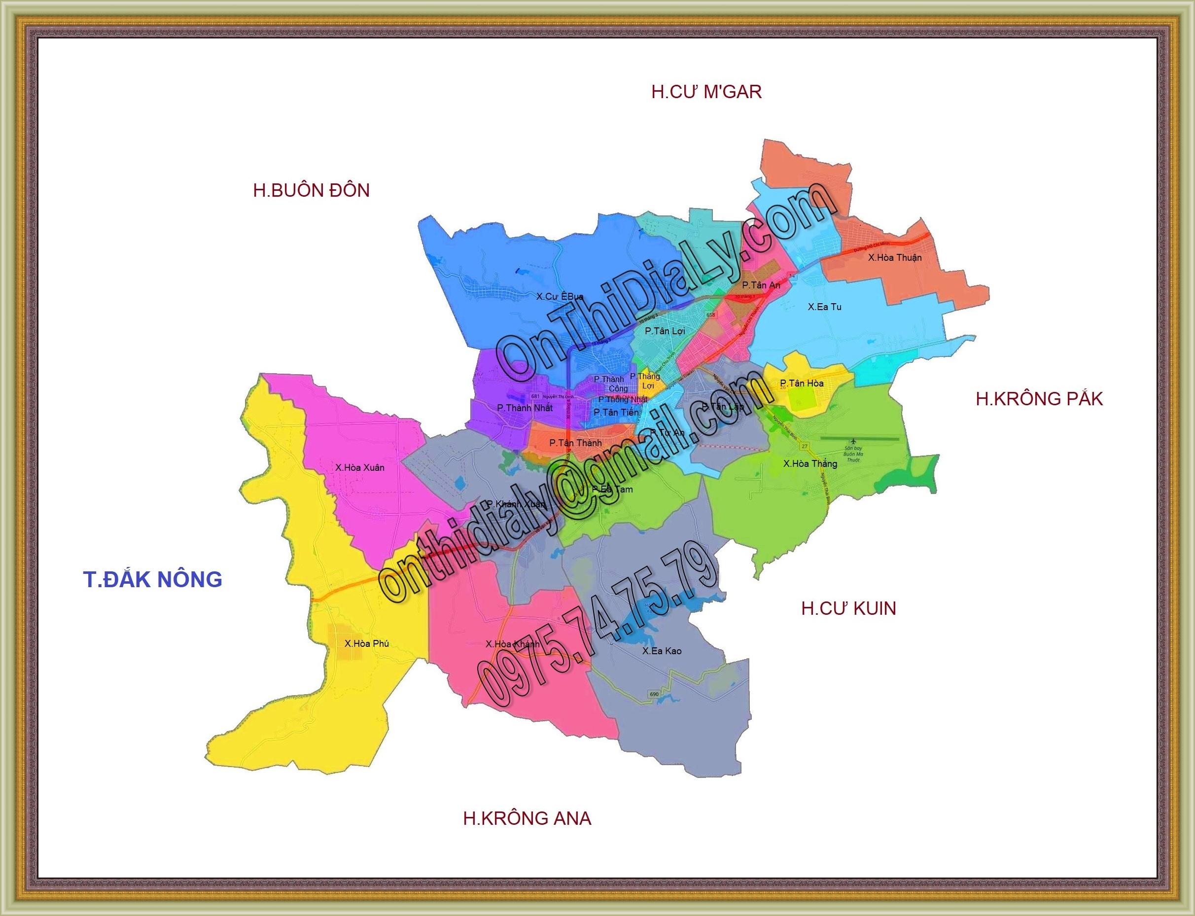 Bản đồ Thành phố Buôn Ma Thuột, tỉnh Đắk Lắk
