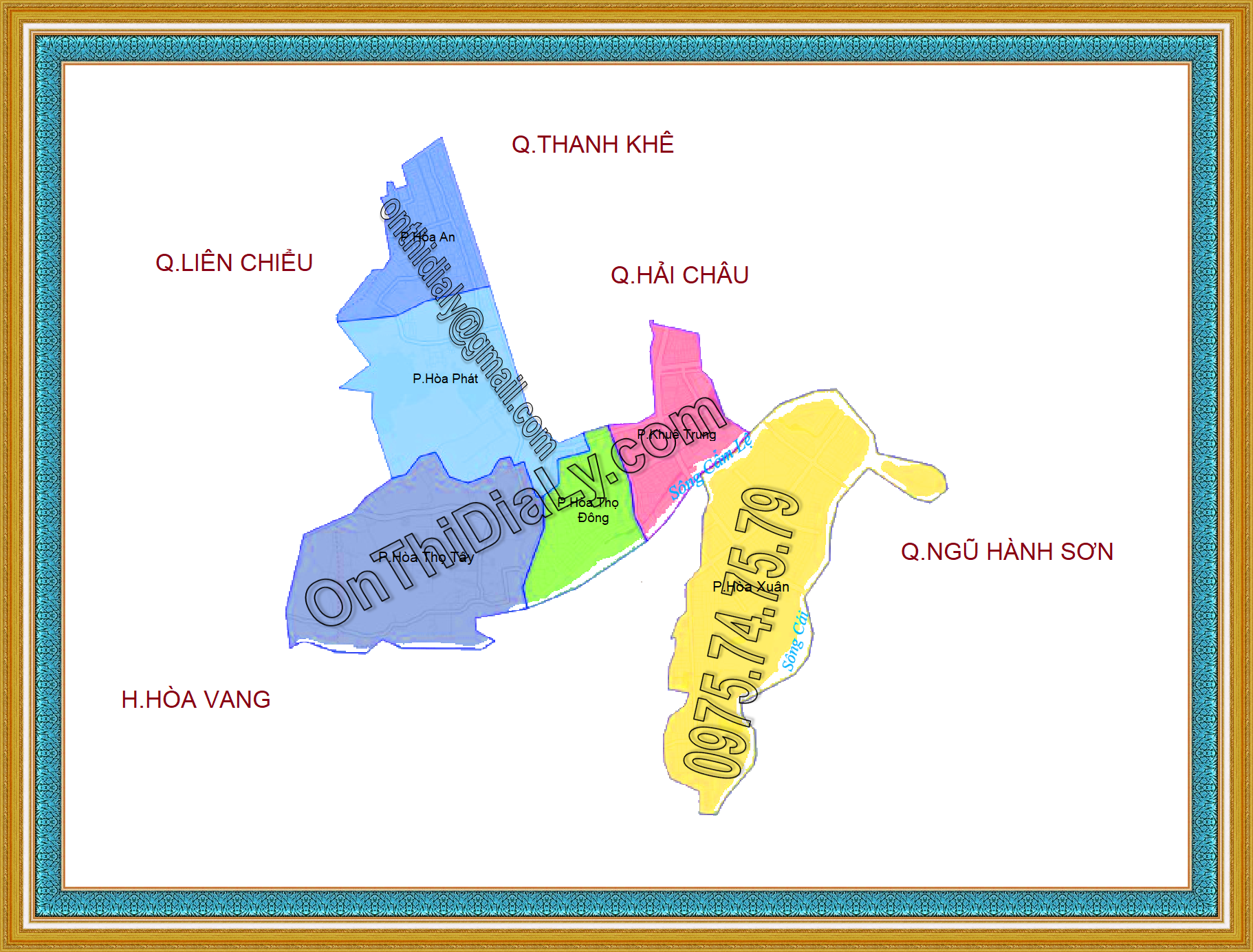 Bản đồ quận Cẩm Lệ, Thành phố Đà Nẵng