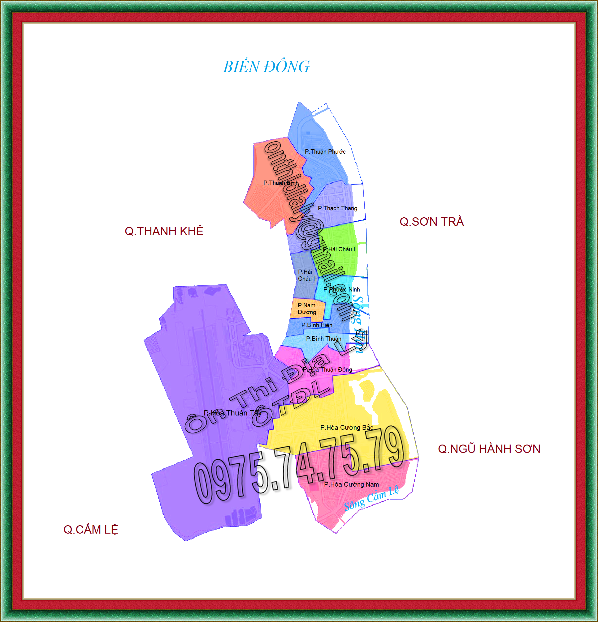 Bản đồ quận Hải Châu, Thành phố Đà Nẵng
