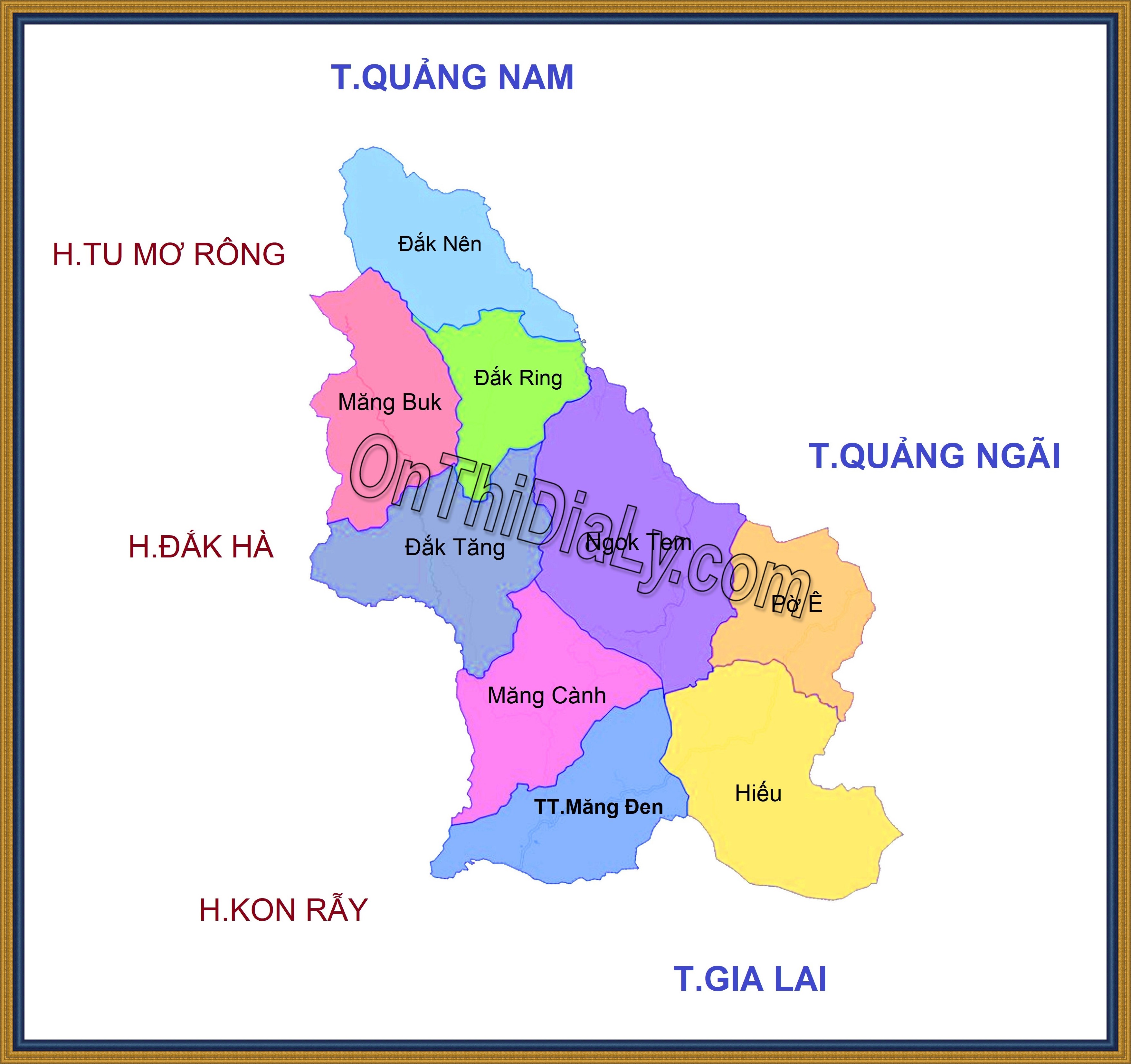 Bản đồ huyện Kon Plông, tỉnh Kon Tum
