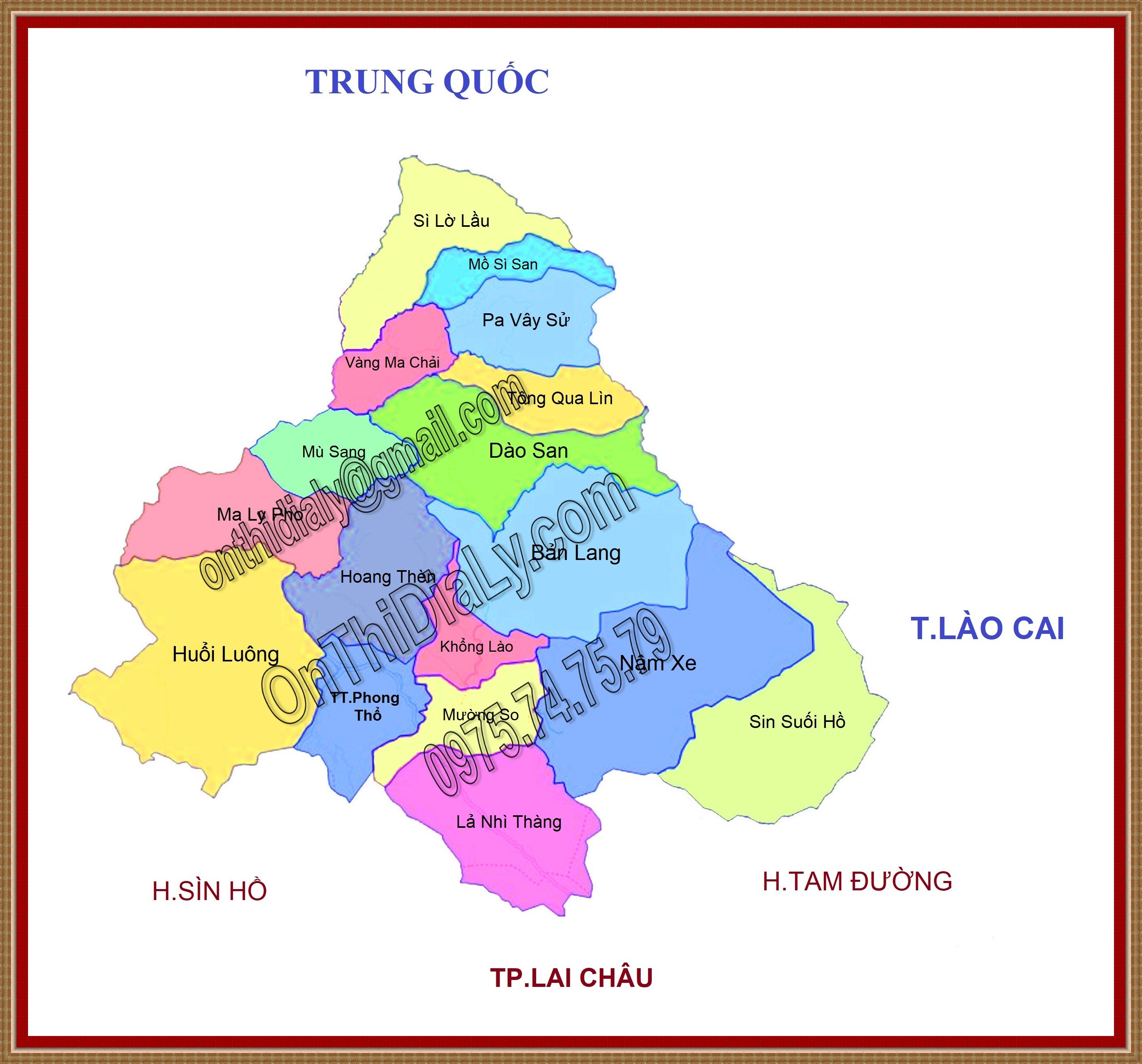 Bản đồ huyện Phong Thổ, tỉnh Lai Châu