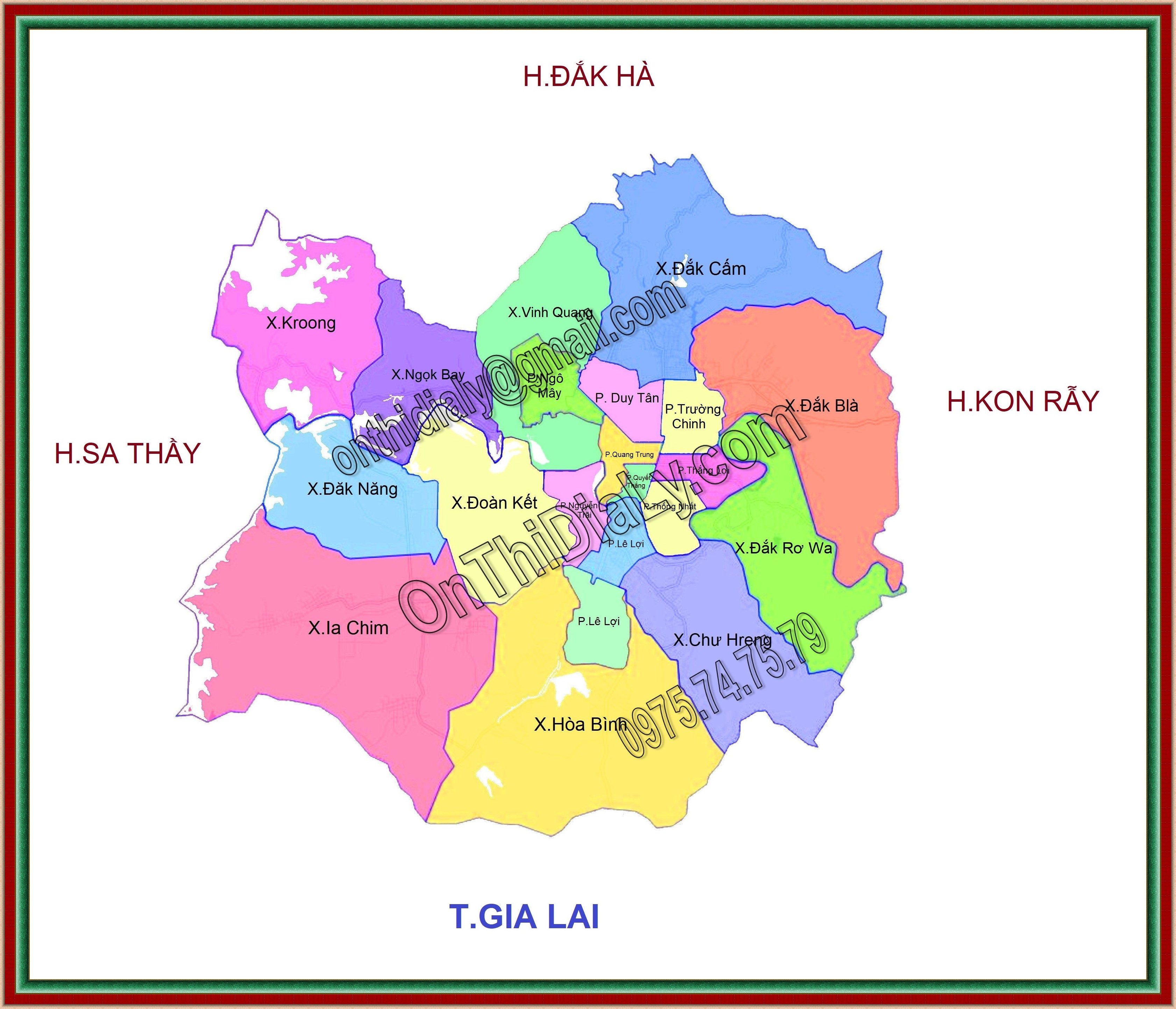 Bản đồ Thành phố Kon Tum, tỉnh Kon Tum